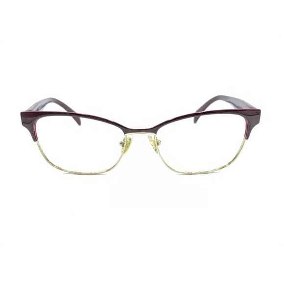 Prada VPR 65R UAN-1O1 Gold Dark Red Eyeglasses Frames 53-16 140 Italy Designer - Picture 6 of 12